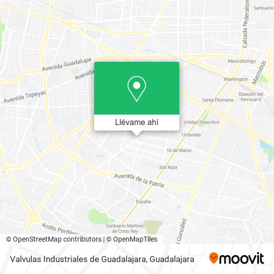 Mapa de Valvulas Industriales de Guadalajara