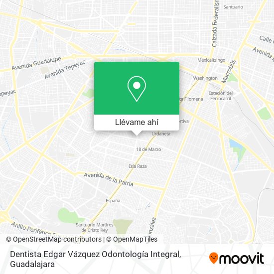 Mapa de Dentista Edgar Vázquez Odontología Integral