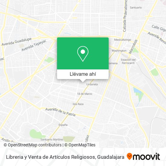 Mapa de Libreria y Venta de Artículos Religiosos