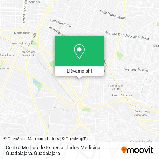 Mapa de Centro Médico de Especialidades Medicina Guadalajara