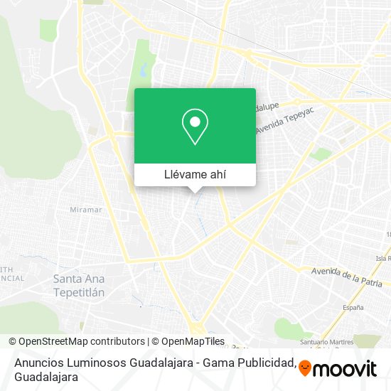 Mapa de Anuncios Luminosos Guadalajara - Gama Publicidad