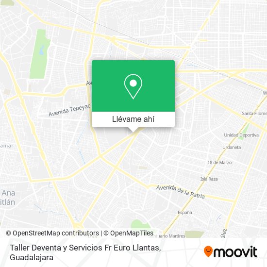 Mapa de Taller Deventa y Servicios Fr Euro Llantas