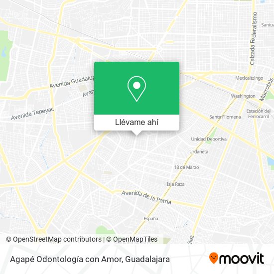 Mapa de Agapé Odontología con Amor