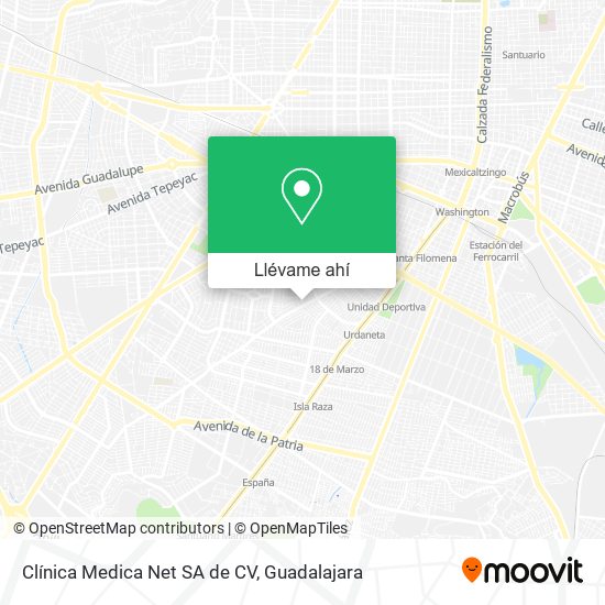 Mapa de Clínica Medica Net SA de CV