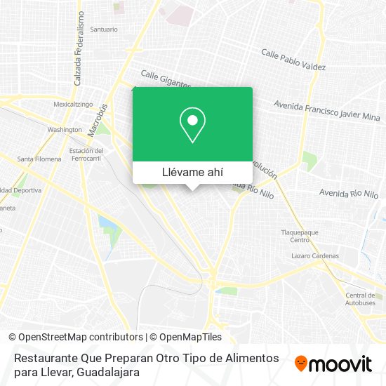 Mapa de Restaurante Que Preparan Otro Tipo de Alimentos para Llevar