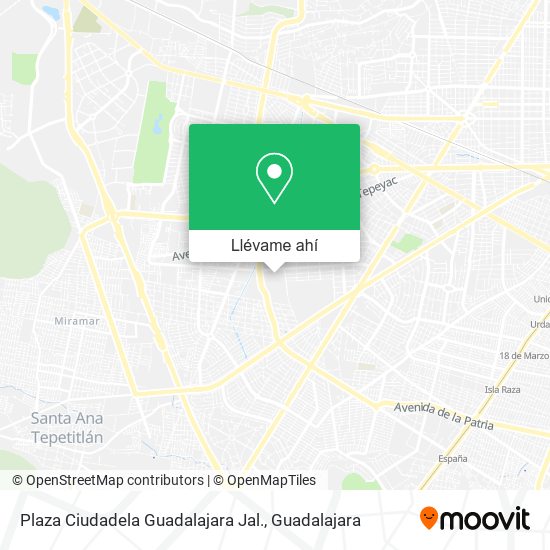 Mapa de Plaza Ciudadela Guadalajara Jal.