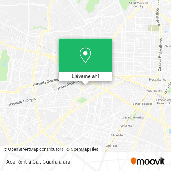 Mapa de Ace Rent a Car