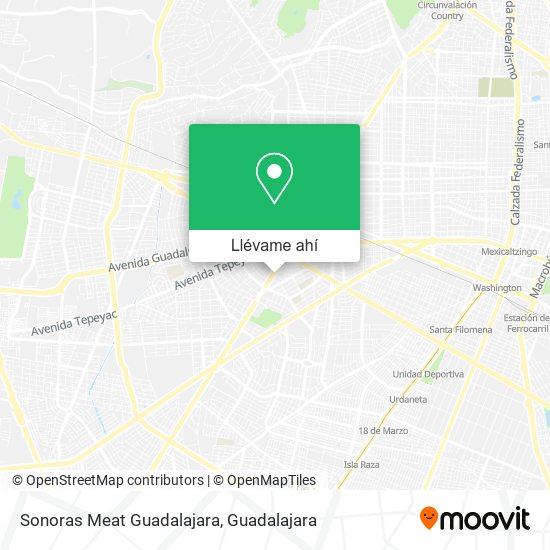 Mapa de Sonoras Meat Guadalajara