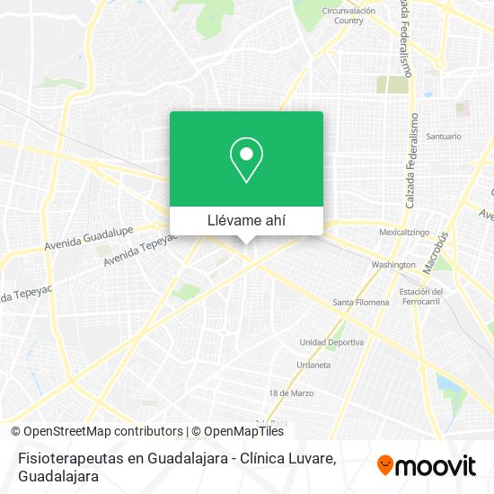 Mapa de Fisioterapeutas en Guadalajara - Clínica Luvare