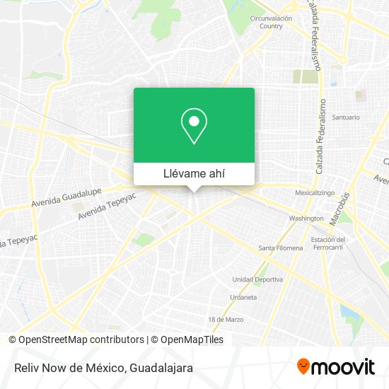 Mapa de Reliv Now de México