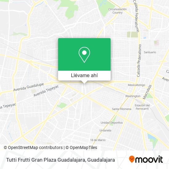 Mapa de Tutti Frutti Gran Plaza Guadalajara