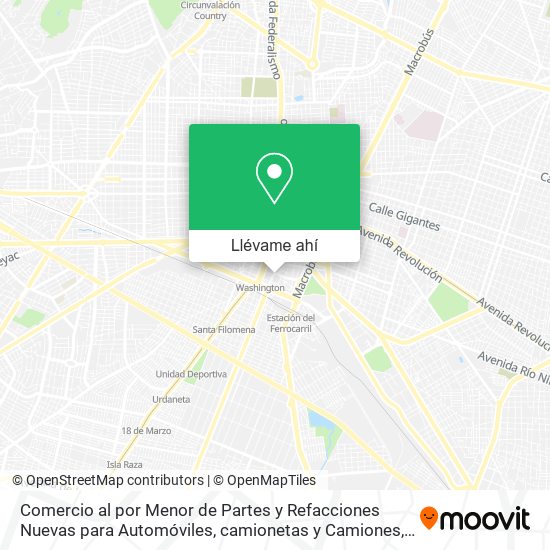 Mapa de Comercio al por Menor de Partes y Refacciones Nuevas para Automóviles, camionetas y Camiones