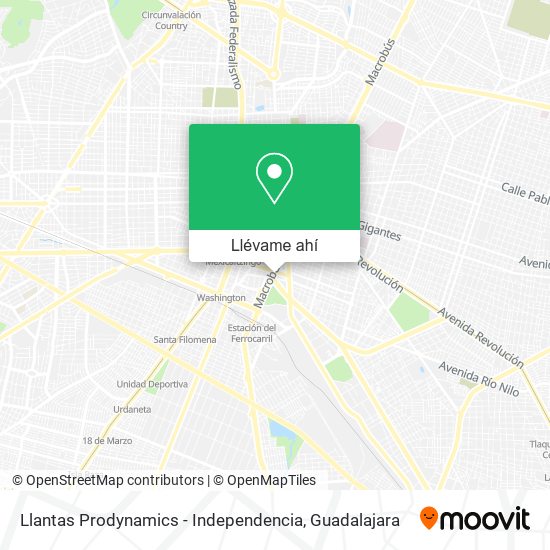 Mapa de Llantas Prodynamics - Independencia