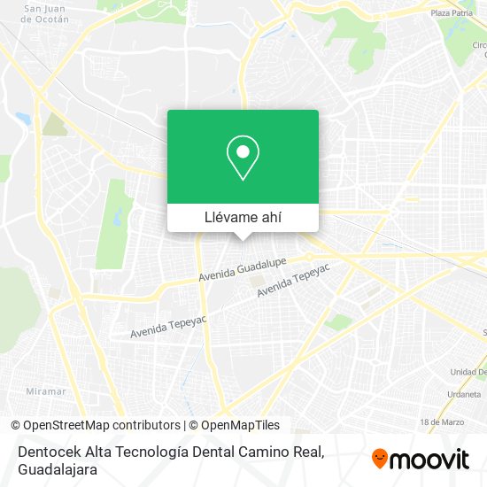 Mapa de Dentocek Alta Tecnología Dental Camino Real