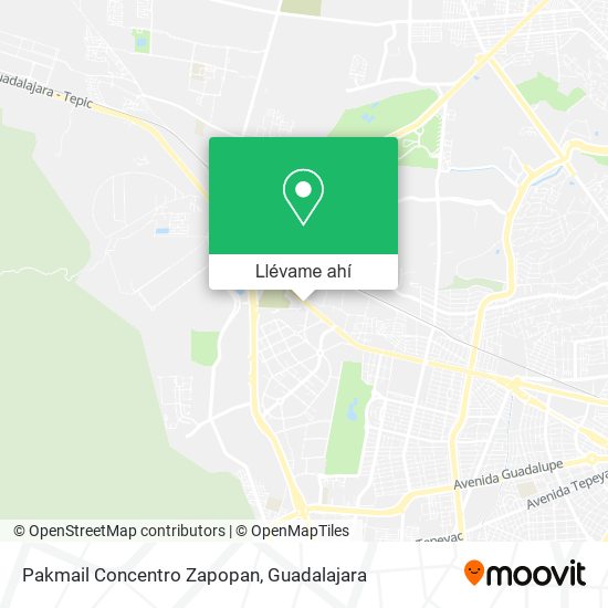 Mapa de Pakmail Concentro Zapopan