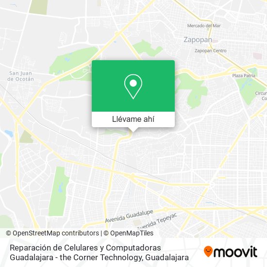 Mapa de Reparación de Celulares y Computadoras Guadalajara - the Corner Technology