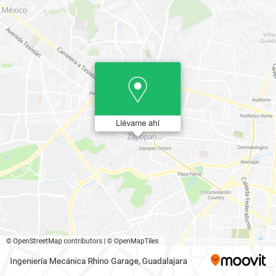 Mapa de Ingeniería Mecánica Rhino Garage