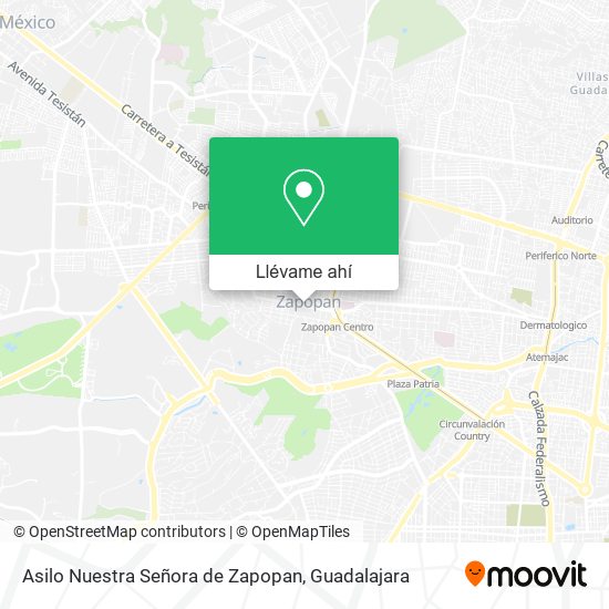 ¿Cómo llegar a Asilo Nuestra Señora de Zapopan en Autobús o Tren?