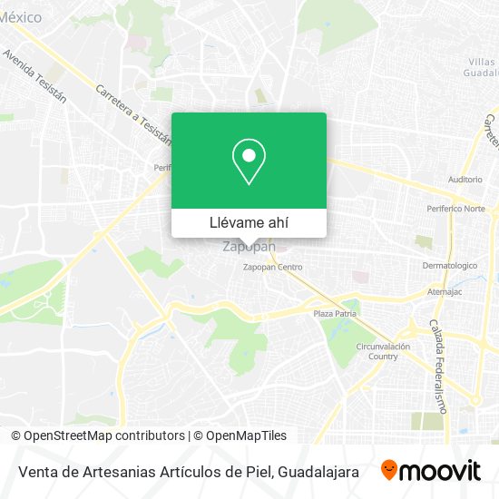 Mapa de Venta de Artesanias Artículos de Piel