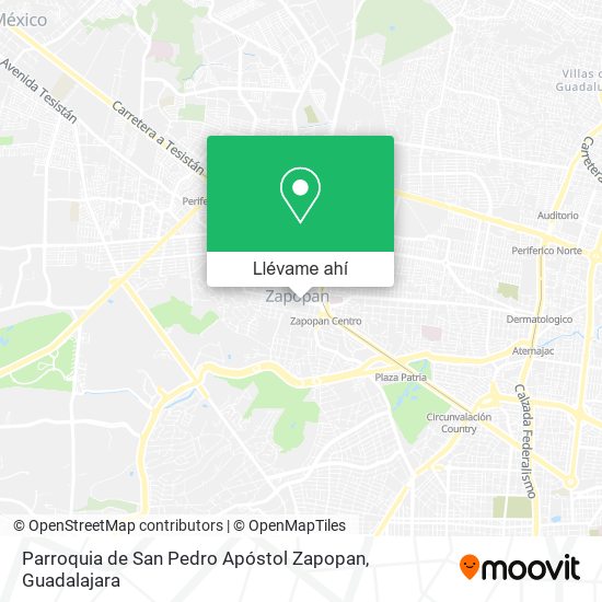 Mapa de Parroquia de San Pedro Apóstol Zapopan