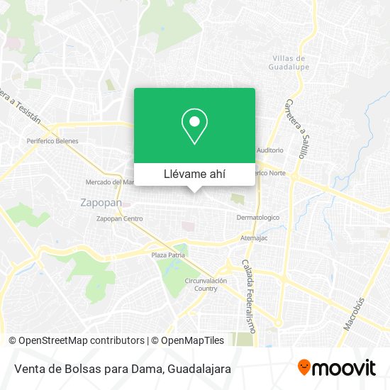 Mapa de Venta de Bolsas para Dama