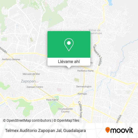 Mapa de Telmex Auditorio Zapopan Jal