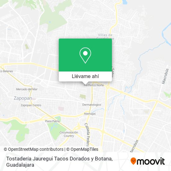Mapa de Tostadería Jauregui Tacos Dorados y Botana