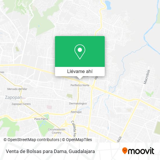 Mapa de Venta de Bolsas para Dama