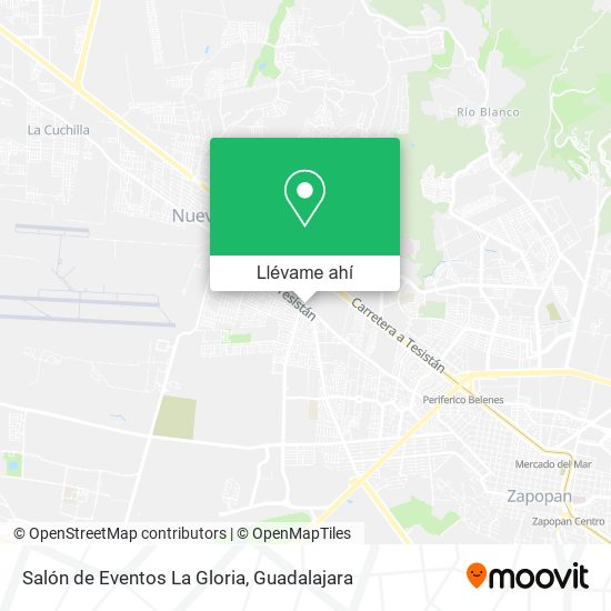 Mapa de Salón de Eventos La Gloria