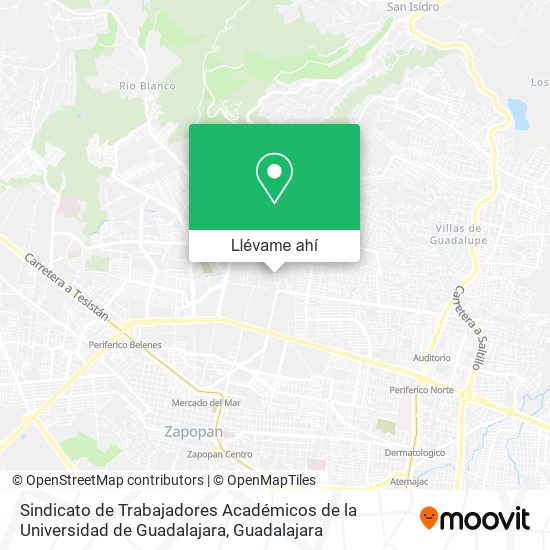 Mapa de Sindicato de Trabajadores Académicos de la Universidad de Guadalajara