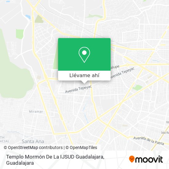 Mapa de Templo Mormón De La IJSUD Guadalajara