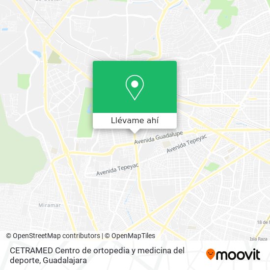 Mapa de CETRAMED Centro de ortopedia y medicina del deporte