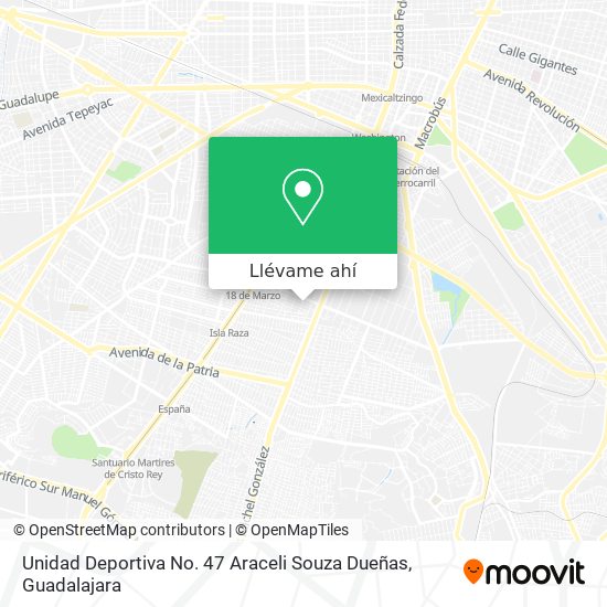 Mapa de Unidad Deportiva No. 47 Araceli Souza Dueñas