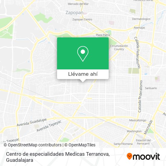 Mapa de Centro de especialidades Medicas Terranova