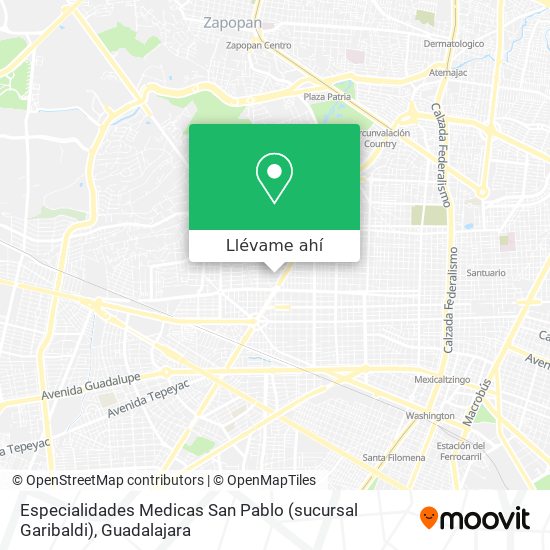 Mapa de Especialidades Medicas San Pablo (sucursal Garibaldi)