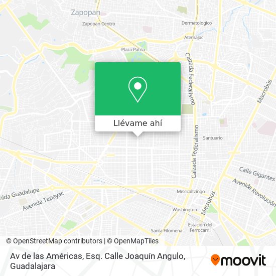 Mapa de Av de las Américas, Esq. Calle Joaquín Angulo