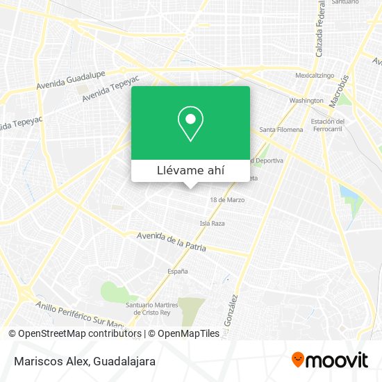Cómo llegar a Mariscos Alex en Guadalajara en Autobús o Tren?