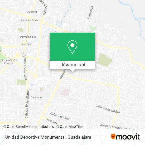 Mapa de Unidad Deportiva Monumental