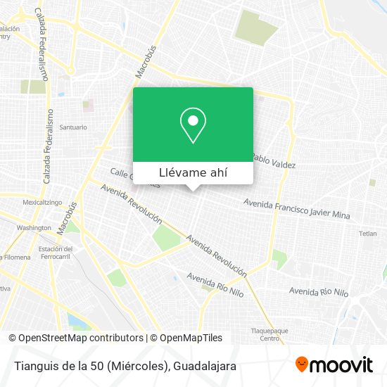 Mapa de Tianguis de la 50 (Miércoles)