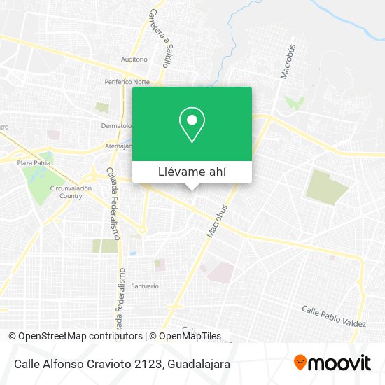 Mapa de Calle Alfonso Cravioto 2123