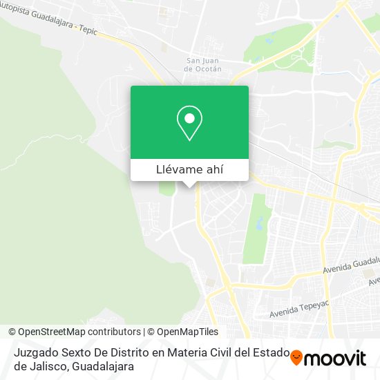 Mapa de Juzgado Sexto De Distrito en Materia  Civil del Estado de Jalisco