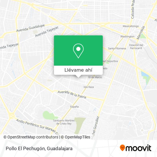 Cómo llegar a Pollo El Pechugón en Guadalajara en Autobús o Tren?