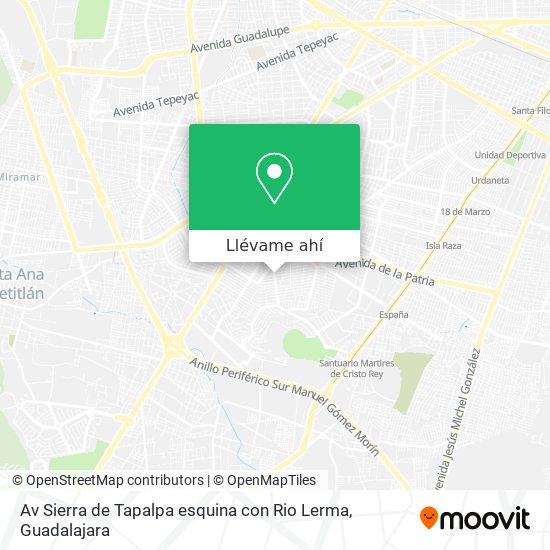 Cómo llegar a Av Sierra de Tapalpa esquina con Rio Lerma en Guadalajara en  Autobús o Tren?