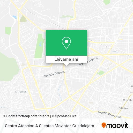 Mapa de Centro Atencion A Clientes Movistar