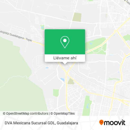 Mapa de DVA Mexicana Sucursal GDL