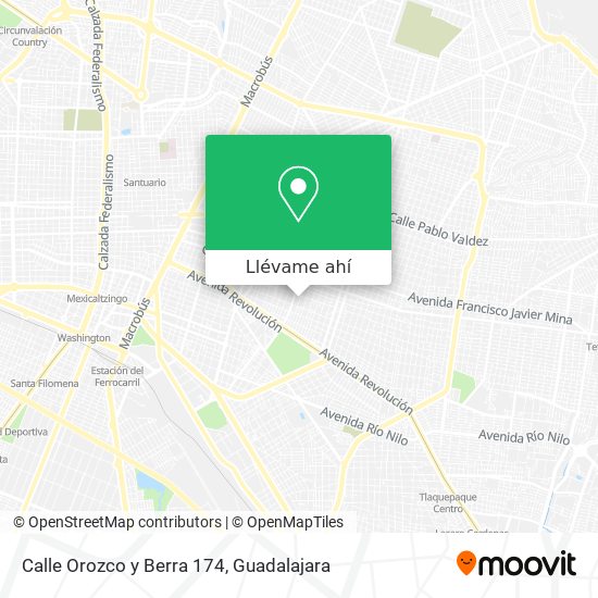 Mapa de Calle Orozco y Berra 174