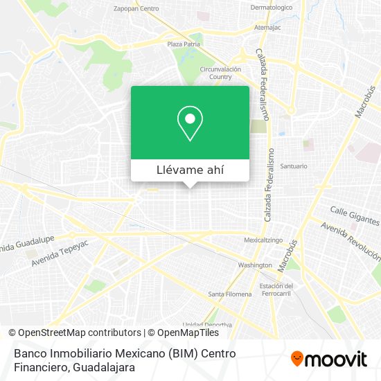 Mapa de Banco Inmobiliario Mexicano (BIM) Centro Financiero