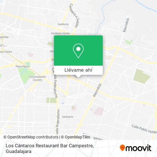 Mapa de Los Cántaros Restaurant Bar Campestre
