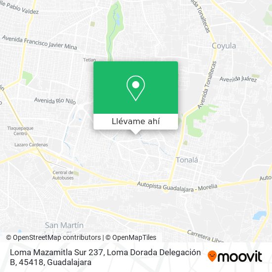 Mapa de Loma Mazamitla Sur 237, Loma Dorada Delegación B, 45418