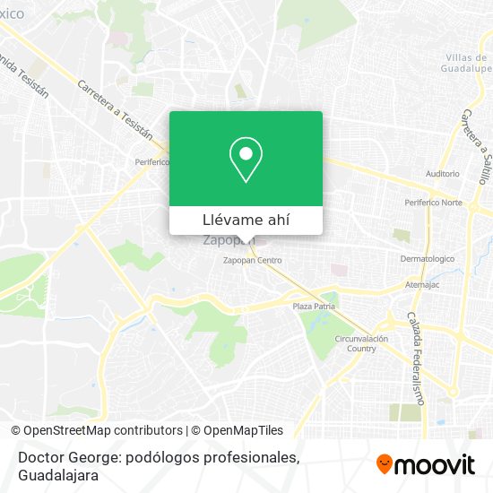 Mapa de Doctor George: podólogos profesionales